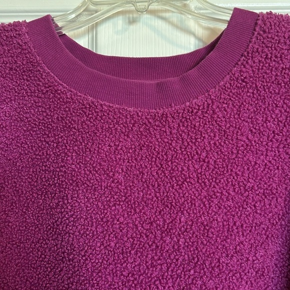 Loft women’s purple crew neck fuzzy oversized sweater size small - Picture 2 of 8